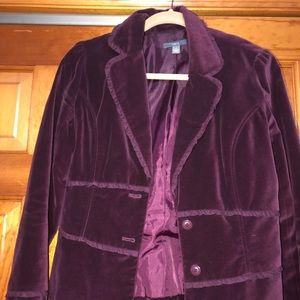 Burgundy velour blazer